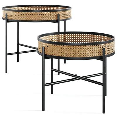 侘寂风编藤茶几